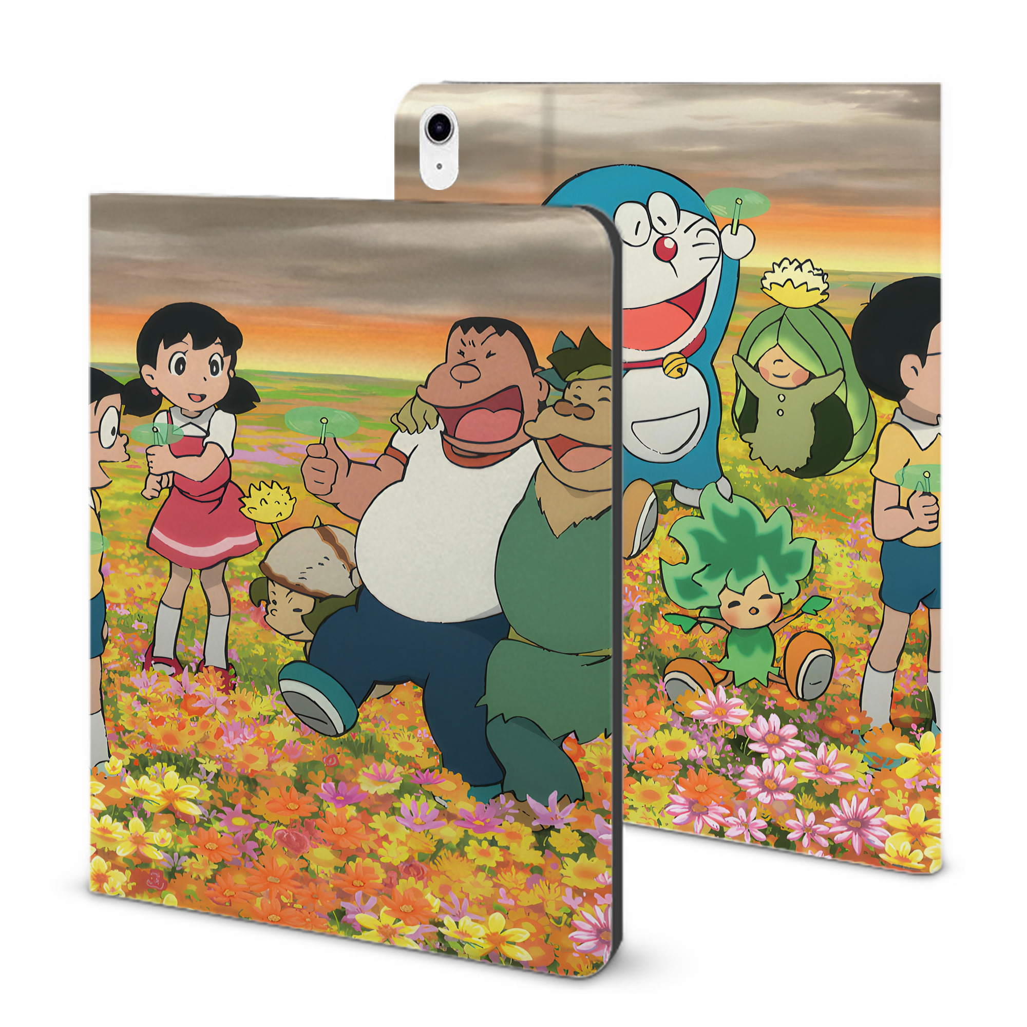 （画像用） ドラえもん Doraemon IPad ケース ブック型 PUレザー TPU 耐衝撃 軽量 薄型 ペン収納なし 全面保護 IPad 各モデル対応